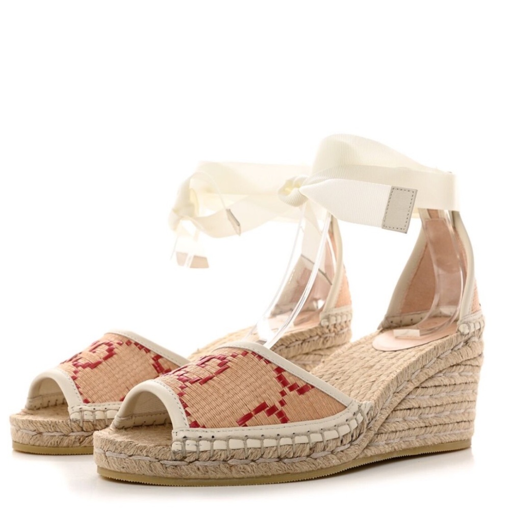 GG Wedge Espadrille Sandals